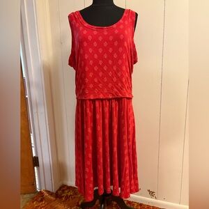 Old Navy Red Sleeveless Patterned Dress